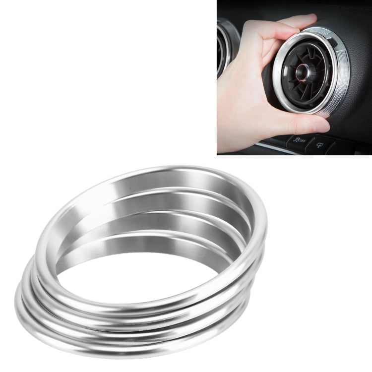 4 PCS Car Metal Air Outlet Decorative Outside Ring for Audi A3 / S3 / Q2L (Silver) - Decoration Rings by PMC TechLife | Online Shopping South Africa | PMC TechLife | Buy Now Pay Later Mobicred