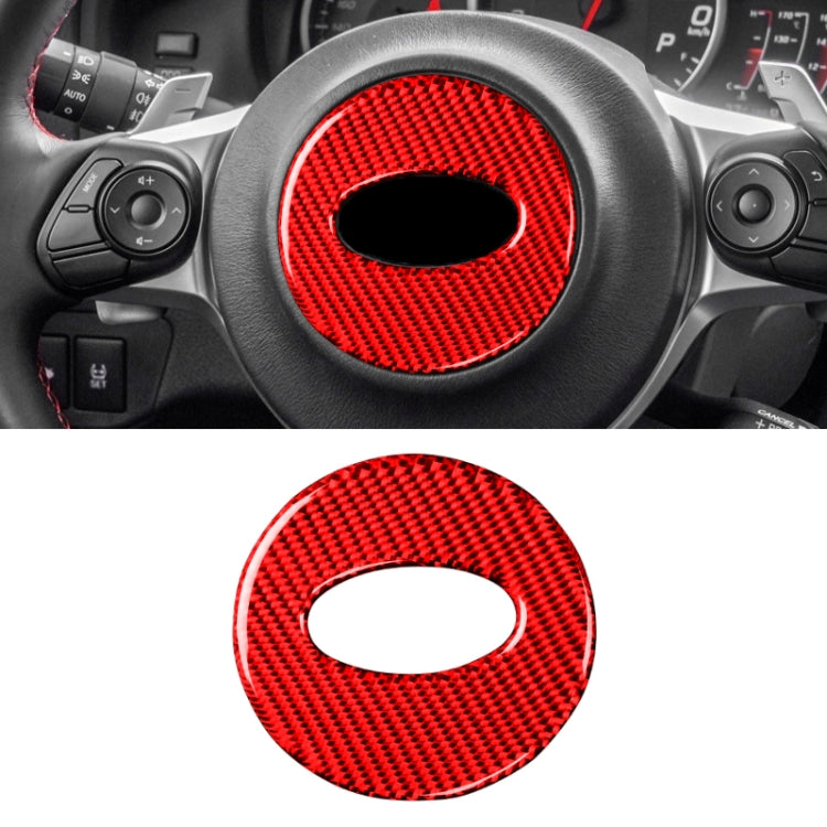Car Carbon Fiber Steering Wheel Decorative Sticker for Subaru BRZ 2013-2017, Left and Right Drive Universal (Red) - Car Interior Mouldings by PMC Jewellery | Online Shopping South Africa | PMC Jewellery | Buy Now Pay Later Mobicred