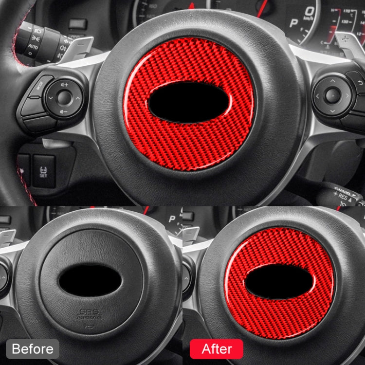 Car Carbon Fiber Steering Wheel Decorative Sticker for Subaru BRZ 2013-2017, Left and Right Drive Universal (Red) - Car Interior Mouldings by PMC Jewellery | Online Shopping South Africa | PMC Jewellery | Buy Now Pay Later Mobicred