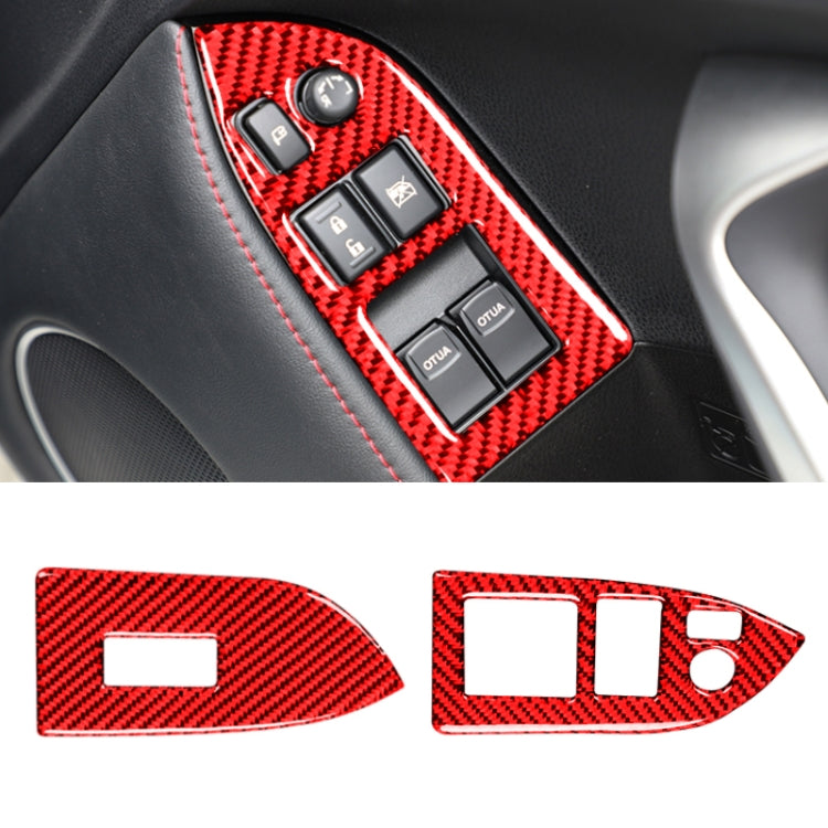 Car Carbon Fiber Window Glass Lifting Panel Decorative Sticker for Subaru BRZ / Toyota 86 2013-2017, Right Drive (Red) - Car Interior Mouldings by PMC TechLife | Online Shopping South Africa | PMC TechLife | Buy Now Pay Later Mobicred