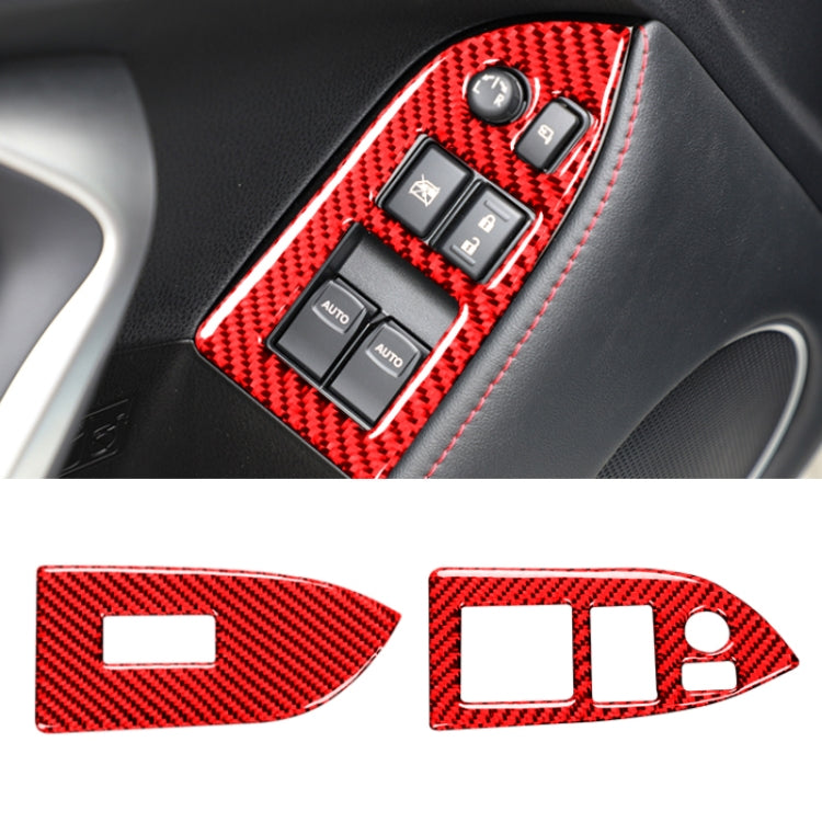 Car Carbon Fiber Window Glass Lifting Panel Decorative Sticker for Subaru BRZ / Toyota 86 2013-2017, Left Drive (Red) - Car Interior Mouldings by PMC TechLife | Online Shopping South Africa | PMC TechLife | Buy Now Pay Later Mobicred