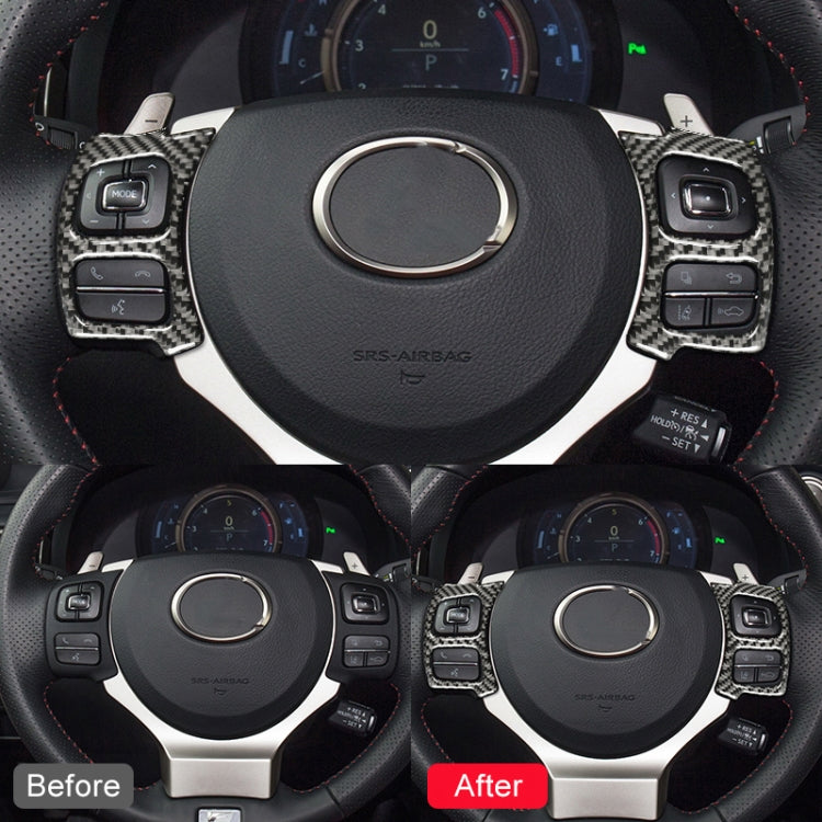 Car Carbon Fiber Steering Wheel Button Decorative Sticker for Lexus IS250 NX200 200t 300h 13-, Left Drive - Car Interior Mouldings by PMC TechLife | Online Shopping South Africa | PMC TechLife | Buy Now Pay Later Mobicred