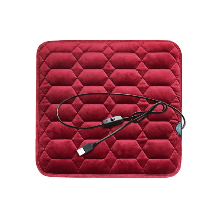 Car USB Seat Heater Cushion Warmer Cover Winter Heated Warm Mat, Style: Square (Red) - free shipping - PMC Jewellery - Order now!