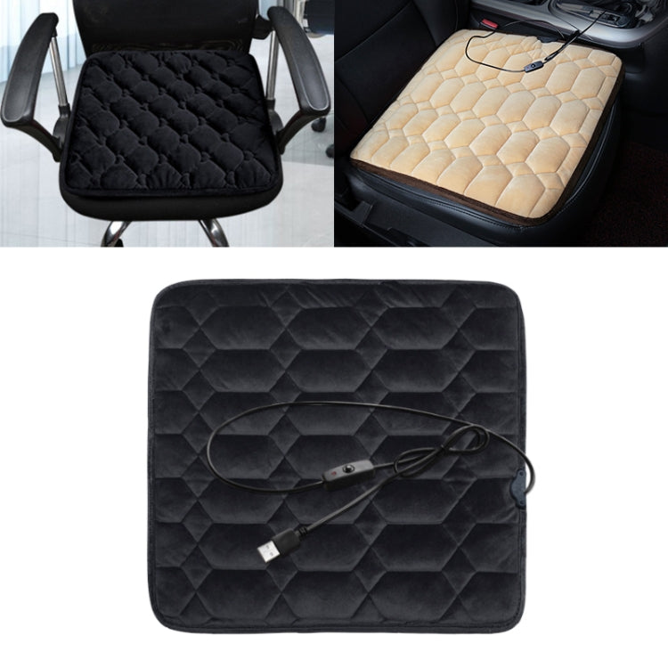 Car USB Seat Heater Cushion Warmer Cover Winter Heated Warm Mat, Style: Heart Shape (Black) - Seat Accessories by PMC Jewellery | Online Shopping South Africa | PMC Jewellery | Buy Now Pay Later Mobicred