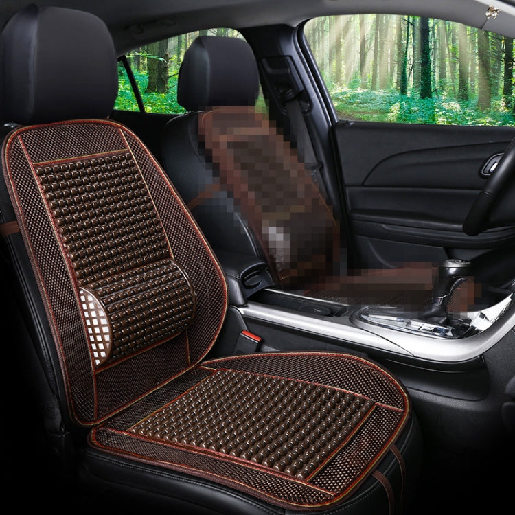 Car Seat Covers Summer Cool Imitation Wooden Beads Ventilation Breathable Seat Cushion(Coffee) - Seat Accessories by PMC TechLife | Online Shopping South Africa | PMC TechLife | Buy Now Pay Later Mobicred