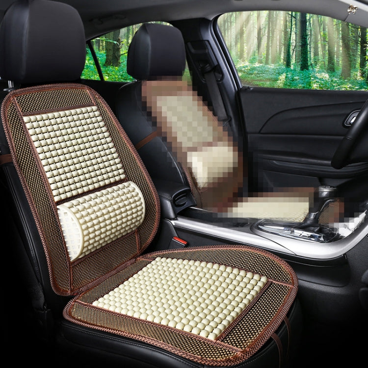 Car Seat Covers Summer Cool Imitation Wooden Beads Ventilation Breathable Seat Cushion(Beige) - Seat Accessories by PMC TechLife | Online Shopping South Africa | PMC TechLife | Buy Now Pay Later Mobicred