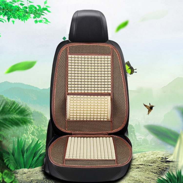 Car Seat Covers Summer Cool Imitation Wooden Beads Ventilation Breathable Seat Cushion(Beige) - Seat Accessories by PMC TechLife | Online Shopping South Africa | PMC TechLife | Buy Now Pay Later Mobicred