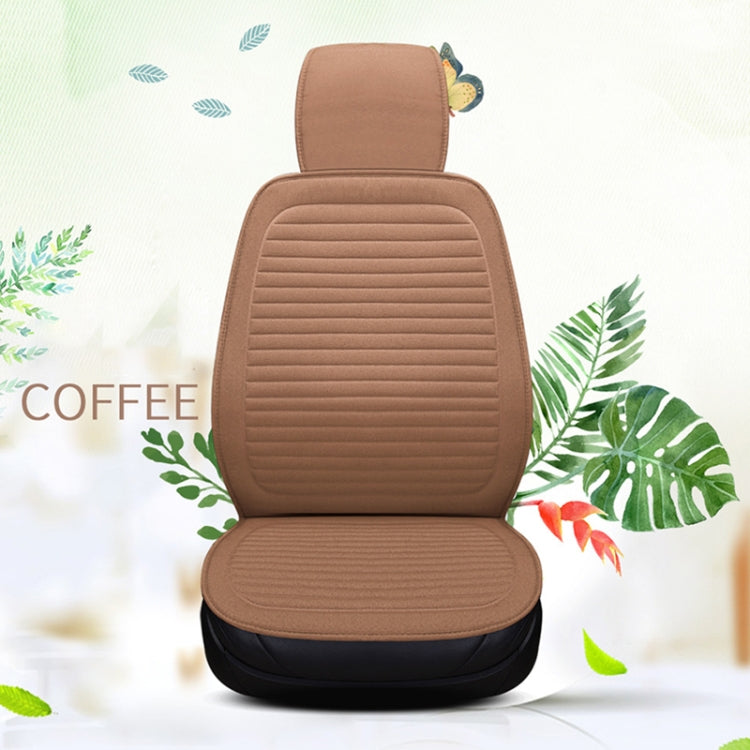 Car Four Seasons Linen Fabric Front Seat Cushion (Beige) - Seat Accessories by PMC Jewellery | Online Shopping South Africa | PMC Jewellery | Buy Now Pay Later Mobicred