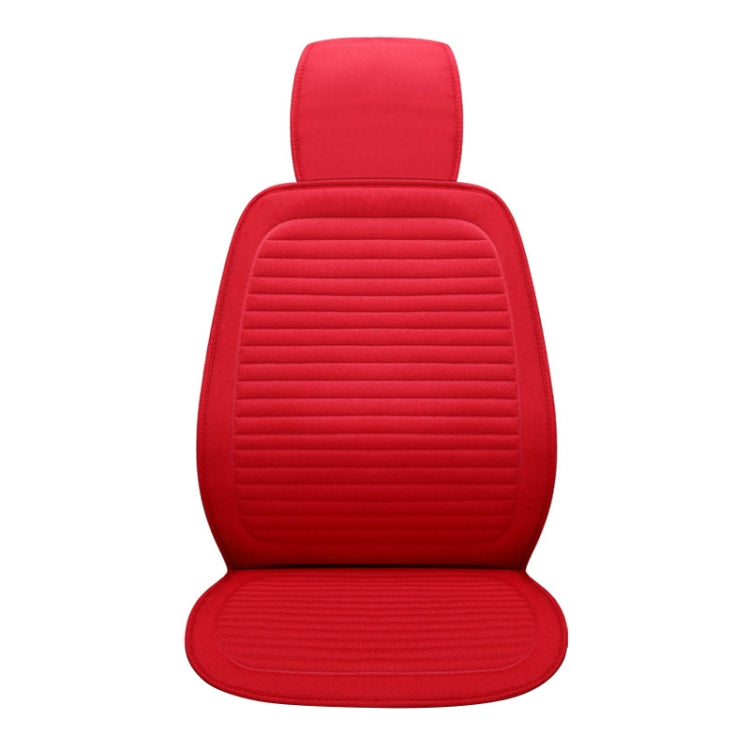 Car Four Seasons Linen Fabric Front Seat Cushion (Red) - Seat Accessories by PMC Jewellery | Online Shopping South Africa | PMC Jewellery | Buy Now Pay Later Mobicred
