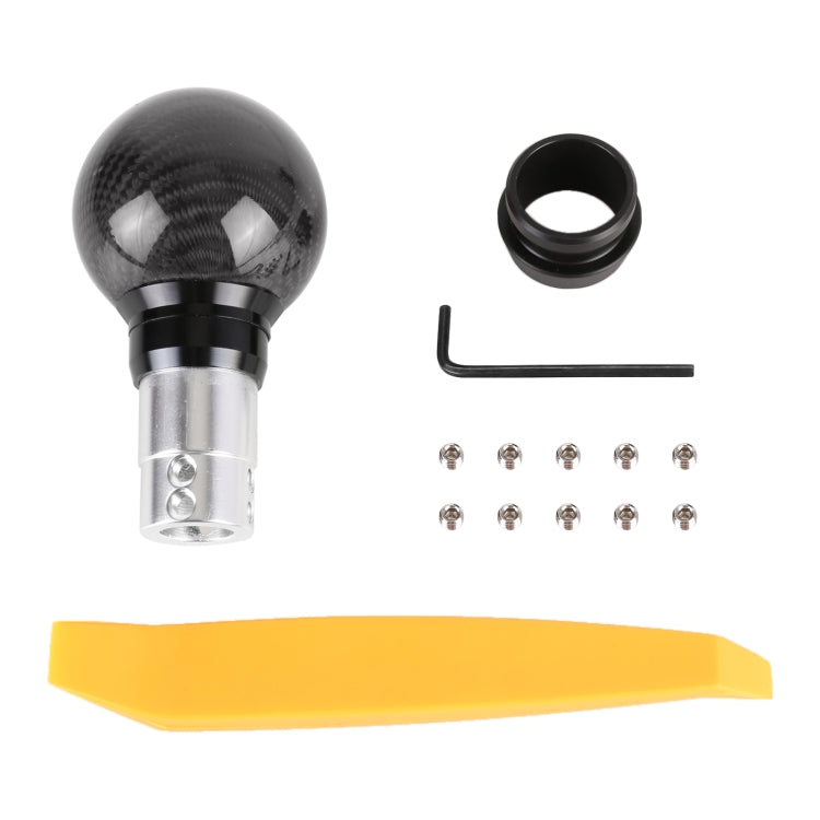 Universal Car Pressable Telescopic Carbon Fiber Gear Head Gear Shift Knob, Length: 9.5cm (Black) - Shift Knob by PMC TechLife | Online Shopping South Africa | PMC TechLife | Buy Now Pay Later Mobicred