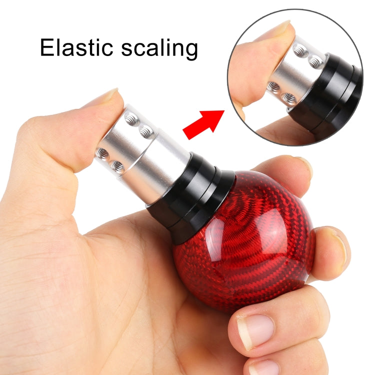 Universal Car Pressable Telescopic Carbon Fiber Gear Head Gear Shift Knob, Length: 9.5cm (Red) - Shift Knob by PMC TechLife | Online Shopping South Africa | PMC TechLife | Buy Now Pay Later Mobicred