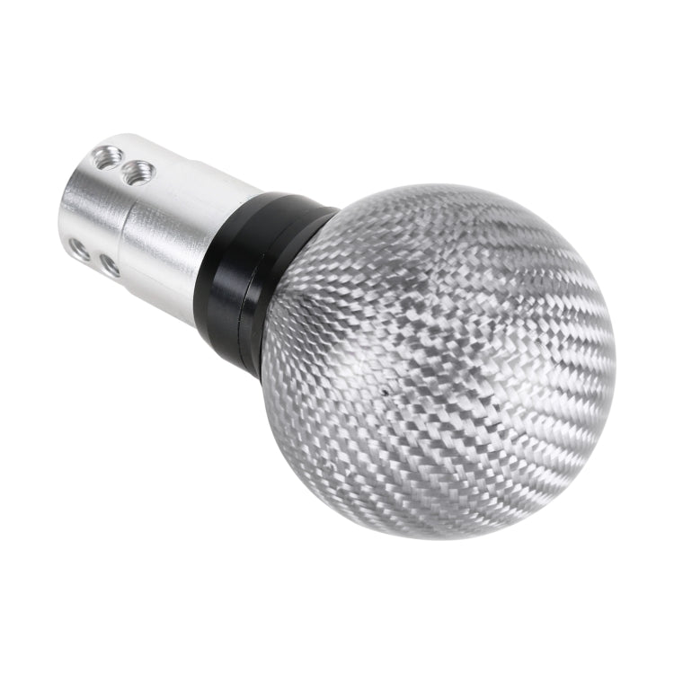 Universal Car Pressable Telescopic Carbon Fiber Gear Head Gear Shift Knob, Length: 9.5cm (Silver) - Shift Knob by PMC TechLife | Online Shopping South Africa | PMC TechLife | Buy Now Pay Later Mobicred