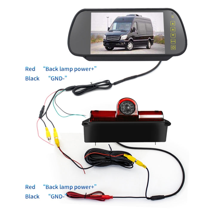 PZ467 Car Waterproof 170 Degree Brake Light View Camera + 7 inch Rearview Monitor for Chevrolet - Rear View Cameras by PMC TechLife | Online Shopping South Africa | PMC TechLife | Buy Now Pay Later Mobicred