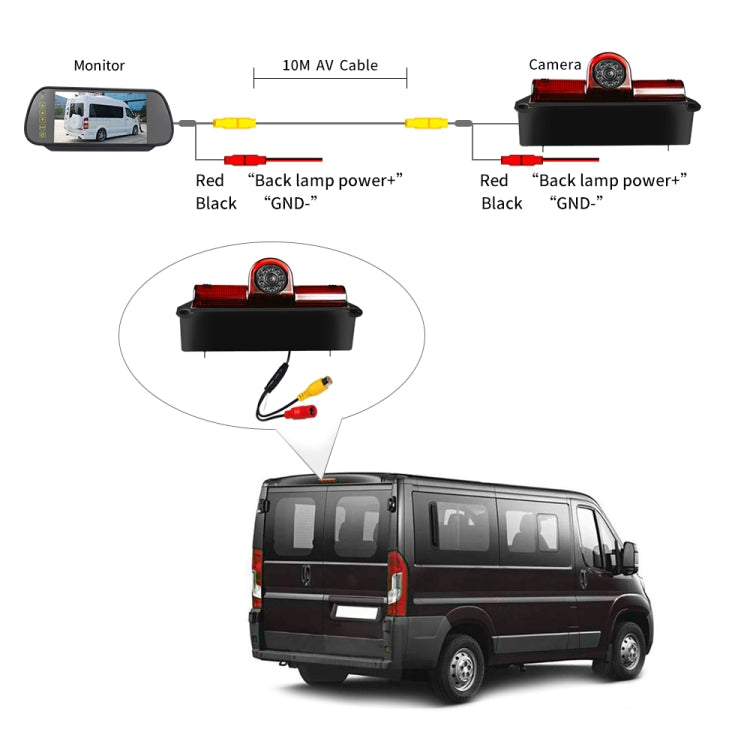 PZ467 Car Waterproof 170 Degree Brake Light View Camera + 7 inch Rearview Monitor for Chevrolet - Rear View Cameras by PMC TechLife | Online Shopping South Africa | PMC TechLife | Buy Now Pay Later Mobicred