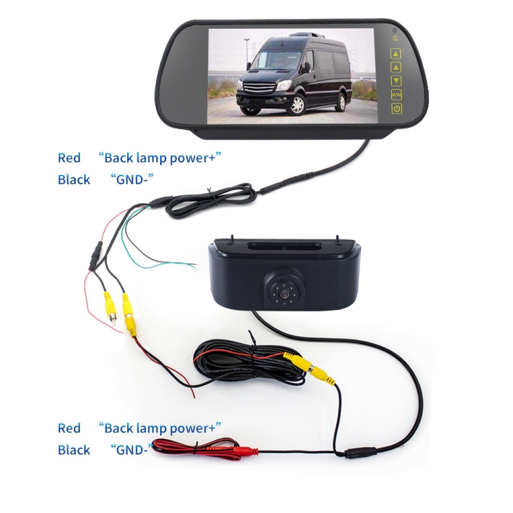 PZ469 Car Waterproof 170 Degree Brake Light View Camera + 7 inch Rearview Monitor for Nissan N200 2010-2017 - Rear View Cameras by PMC TechLife | Online Shopping South Africa | PMC TechLife | Buy Now Pay Later Mobicred