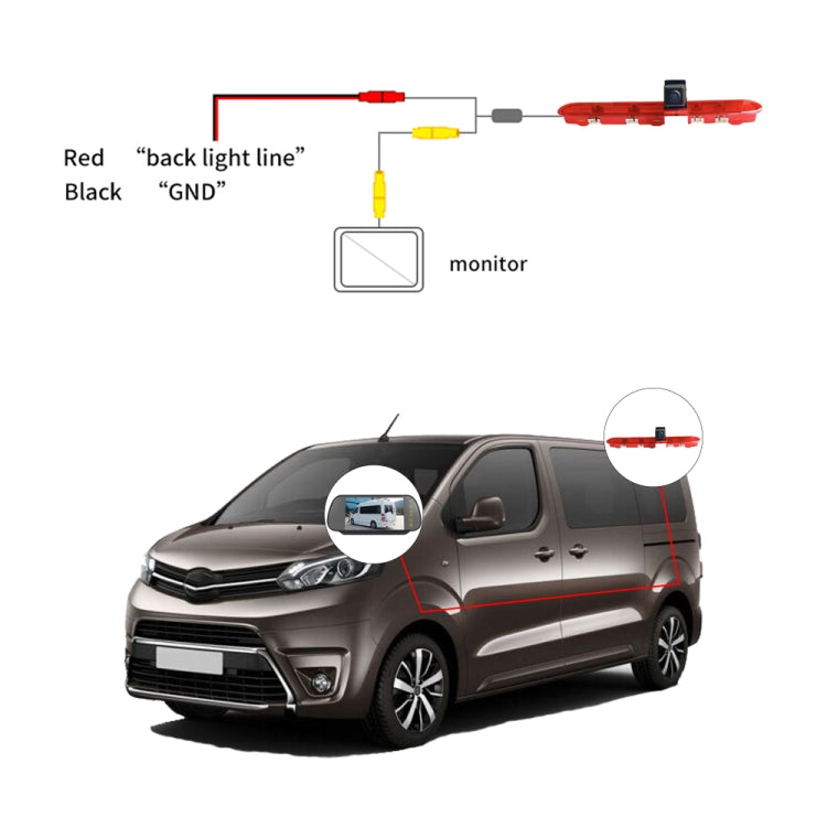 PZ471 Car Waterproof 170 Degree Brake Light View Camera for Citroen / Peugeot / Toyota - Rear View Cameras by PMC TechLife | Online Shopping South Africa | PMC TechLife | Buy Now Pay Later Mobicred