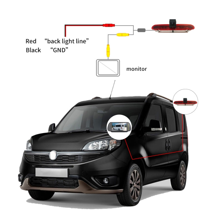 PZ472 Car Waterproof 170 Degree Brake Light View Camera for Fiat / Opel - Rear View Cameras by PMC TechLife | Online Shopping South Africa | PMC TechLife | Buy Now Pay Later Mobicred