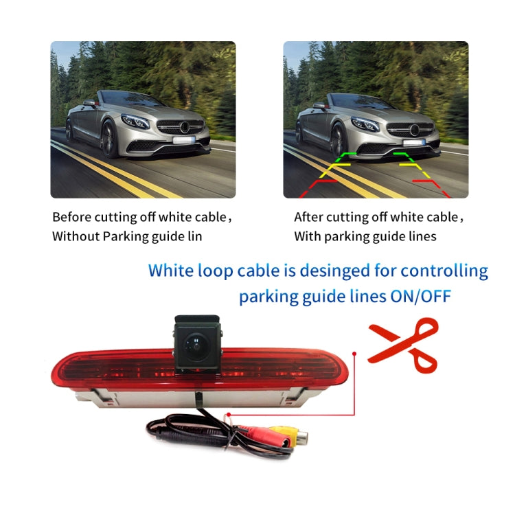 PZ472 Car Waterproof 170 Degree Brake Light View Camera + 7 inch Rearview Monitor for Fiat / Opel - Rear View Cameras by PMC TechLife | Online Shopping South Africa | PMC TechLife | Buy Now Pay Later Mobicred