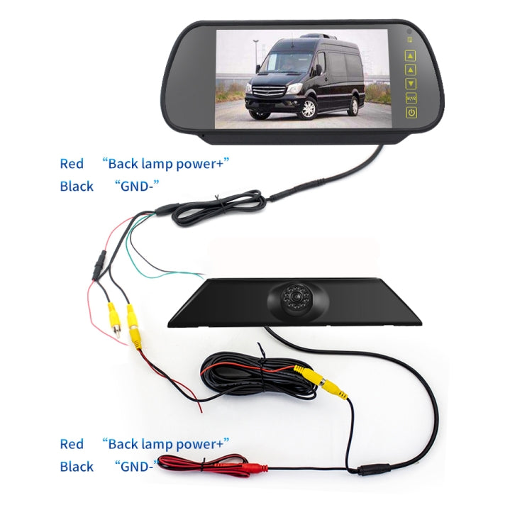 PZ474 Car Waterproof 170 Degree Brake Light View Camera + 7 inch Rearview Monitor for Iveco Daily 4 Gen - Rear View Cameras by PMC TechLife | Online Shopping South Africa | PMC TechLife | Buy Now Pay Later Mobicred