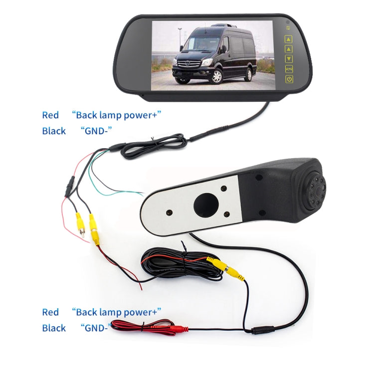 PZ475 Car Waterproof 170 Degree Brake Light View Camera + 7 inch Rearview Monitor for Volkswagen Crafter - Rear View Cameras by PMC TechLife | Online Shopping South Africa | PMC TechLife | Buy Now Pay Later Mobicred