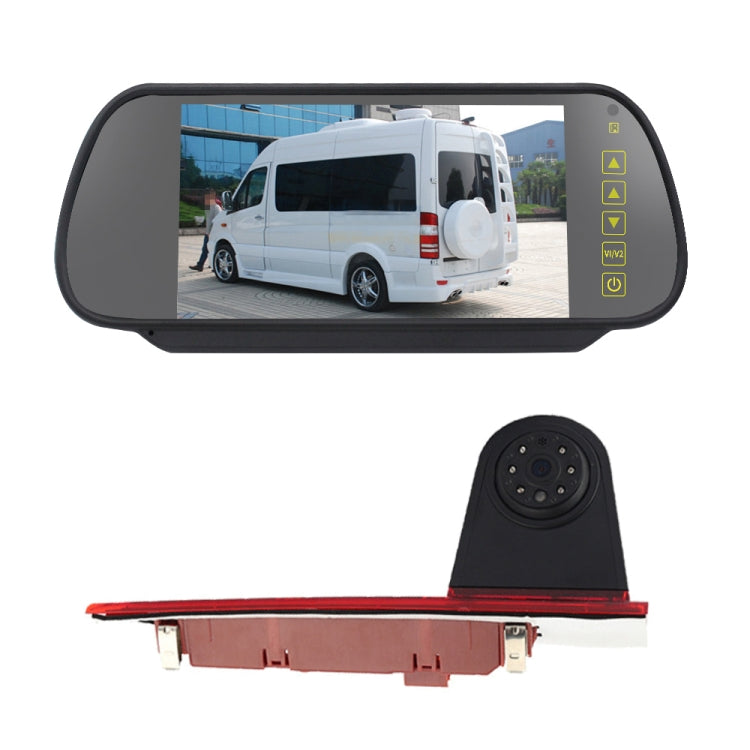 PZ477 Car Waterproof 170 Degree Brake Light View Camera + 7 inch Rearview Monitor for Ford Transit Custom - Rear View Cameras by PMC TechLife | Online Shopping South Africa | PMC TechLife | Buy Now Pay Later Mobicred