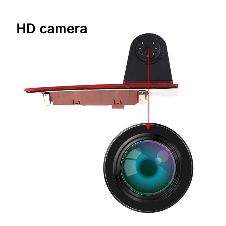 PZ477 Car Waterproof 170 Degree Brake Light View Camera + 7 inch Rearview Monitor for Ford Transit Custom - Rear View Cameras by PMC TechLife | Online Shopping South Africa | PMC TechLife | Buy Now Pay Later Mobicred