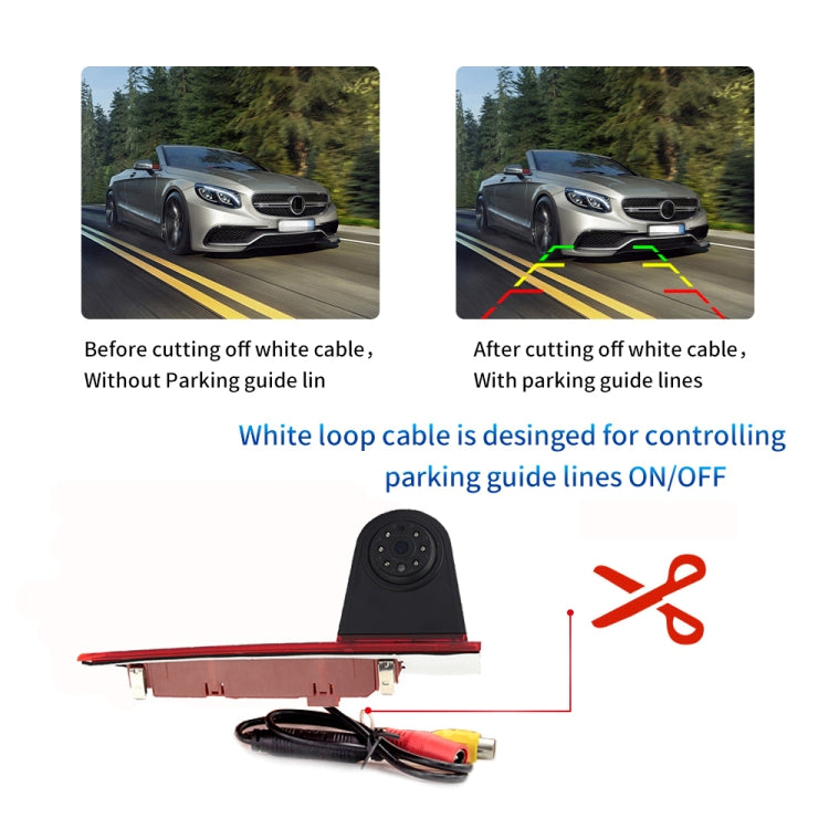 PZ477 Car Waterproof 170 Degree Brake Light View Camera + 7 inch Rearview Monitor for Ford Transit Custom - Rear View Cameras by PMC TechLife | Online Shopping South Africa | PMC TechLife | Buy Now Pay Later Mobicred