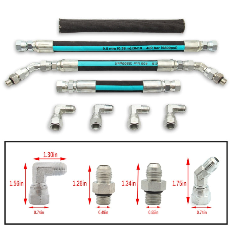 High Pressure Oil Pump (HPOP) Hoses Lines Fittings Set for 1999-2003 Ford Powerstroke Turbo 7.3L - Engine Fittings by PMC TechLife | Online Shopping South Africa | PMC TechLife | Buy Now Pay Later Mobicred