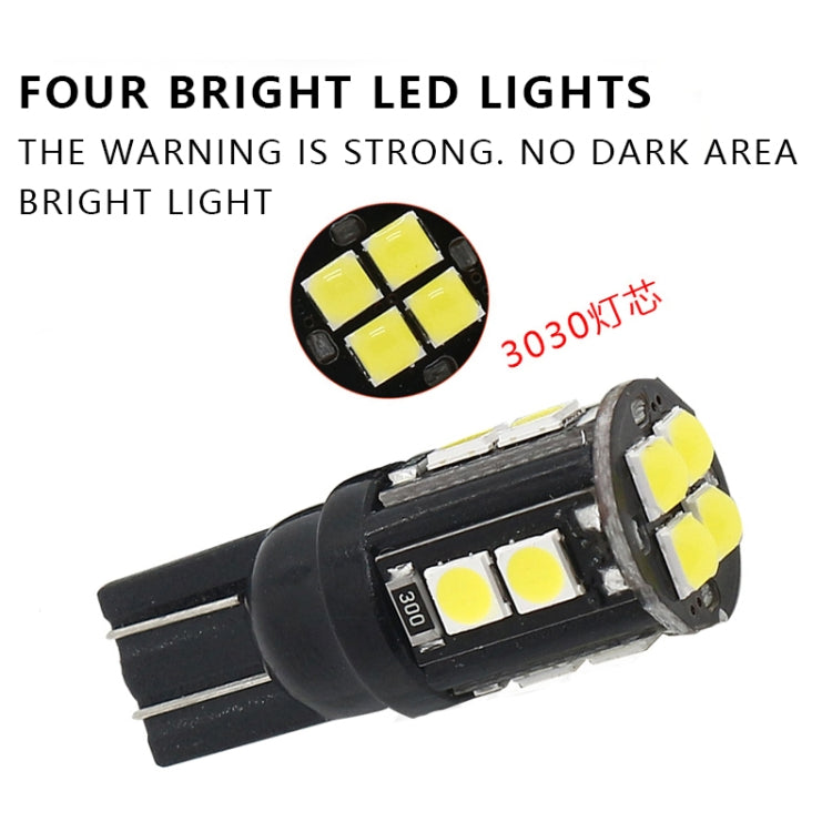 10 PCS T10/168/194 DC12V / 1W / 6000K / 60LM Car Decoding Clearance Lights with 12LEDs SMD-3030 Lamp Beads - Brake Lights by PMC TechLife | Online Shopping South Africa | PMC TechLife | Buy Now Pay Later Mobicred
