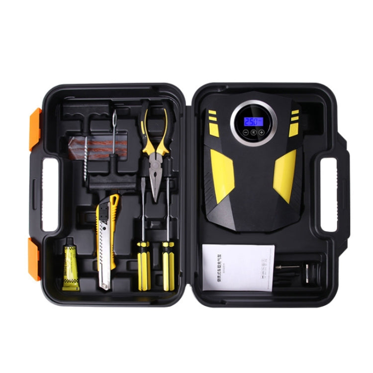 Car 12V Portable Inflatable Cylinder Pedal Digital Display Air Pump with Light & Tool Box - Inflatable Pump by PMC TechLife | Online Shopping South Africa | PMC TechLife