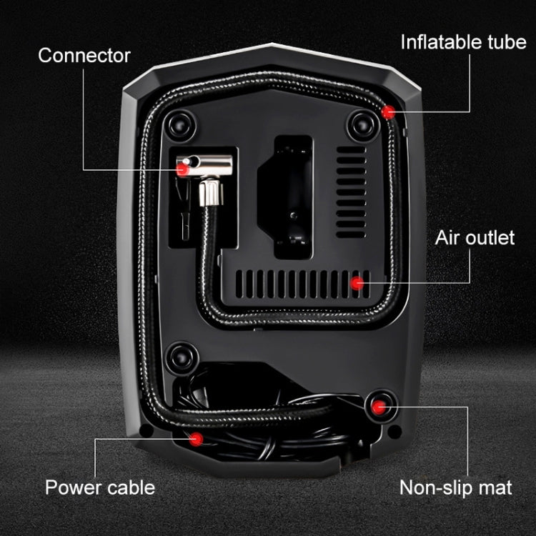 Car 12V Portable Inflatable Cylinder Pedal Digital Display Air Pump with Light & Tool Box - Inflatable Pump by PMC TechLife | Online Shopping South Africa | PMC TechLife