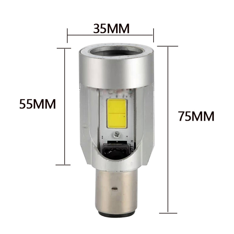 BA20D DC12-80V / 20W / 6000K / 2000LM Motorcycle Headlight with Angel Eyes (Blue) - Headlights by PMC Jewellery | Online Shopping South Africa | PMC Jewellery | Buy Now Pay Later Mobicred