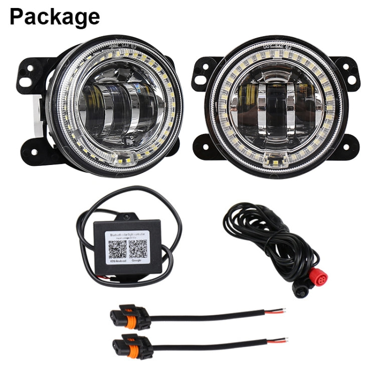 2 PCS DC12V-30V / 30W / 3A / 1440LM 12LEDs  4 inch Car LED Colorful Fog Light, Style: White Background (Yellow Light) - Fog / Driving Lights by PMC TechLife | Online Shopping South Africa | PMC TechLife | Buy Now Pay Later Mobicred