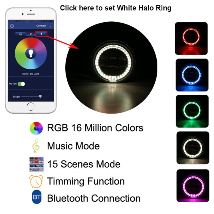 2 PCS DC12V-30V / 30W / 3A / 1440LM 12LEDs  4 inch Car LED Colorful Fog Light, Style: White Background (White Light) - Fog / Driving Lights by PMC TechLife | Online Shopping South Africa | PMC TechLife | Buy Now Pay Later Mobicred