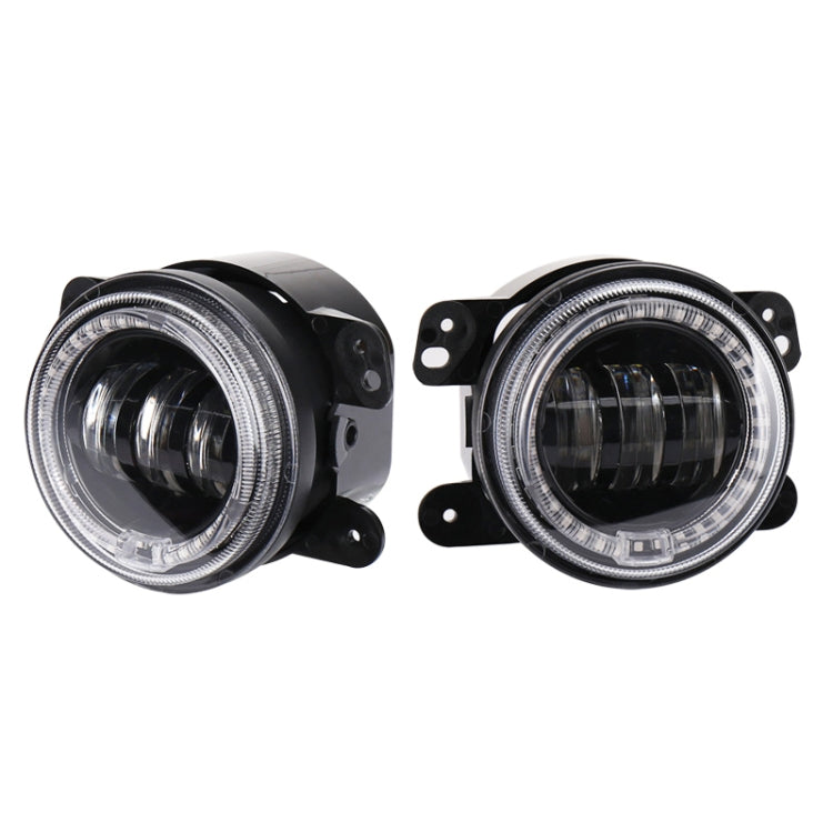2 PCS DC12V-30V / 30W / 3A / 1440LM 12LEDs  4 inch Car LED Colorful Fog Light, Style: Black Background(White Light) - Fog / Driving Lights by PMC TechLife | Online Shopping South Africa | PMC TechLife | Buy Now Pay Later Mobicred