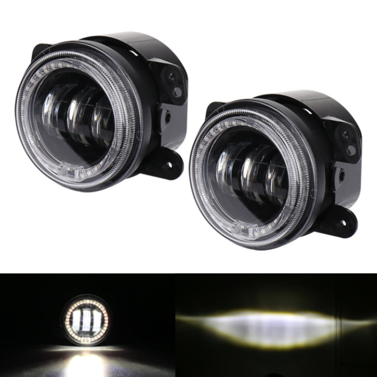 2 PCS DC12V-30V / 30W / 3A / 1440LM 12LEDs  4 inch Car LED Colorful Fog Light, Style: Black Background(White Light) - Fog / Driving Lights by PMC TechLife | Online Shopping South Africa | PMC TechLife | Buy Now Pay Later Mobicred