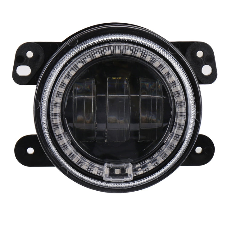 2 PCS DC12V-30V / 30W / 3A / 1440LM 12LEDs  4 inch Car LED Colorful Fog Light, Style: Black Background(Yellow Light) - free shipping - PMC TechLife - Order now!