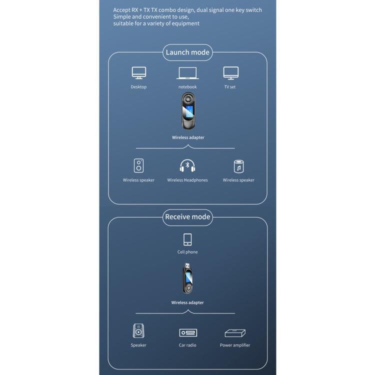 T-13 Bluetooth 5.0 LCD Digital Display Bluetooth Adapter Receiver Transmitter(Black) - free shipping - PMC Jewellery - Order now!