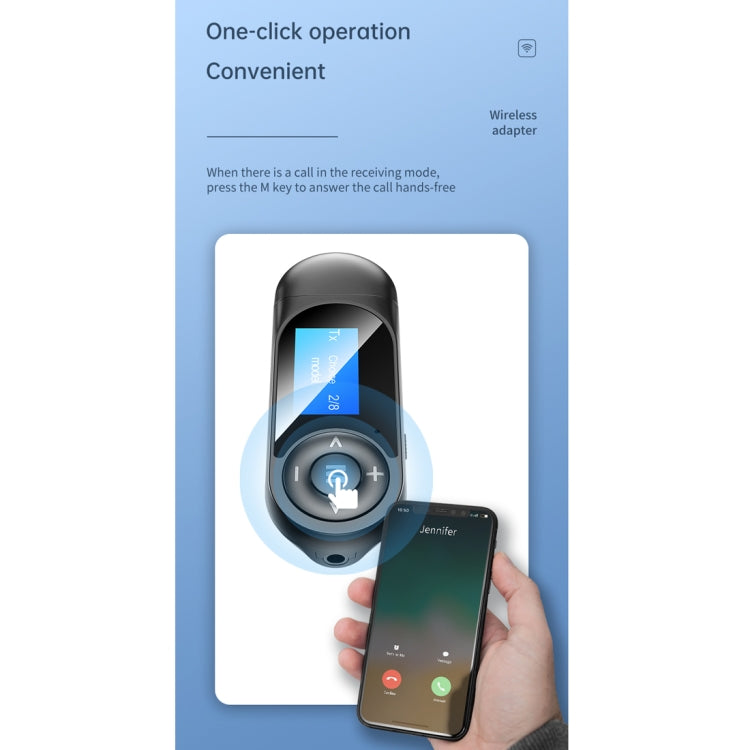 T-13 Bluetooth 5.0 LCD Digital Display Bluetooth Adapter Receiver Transmitter(Black) - free shipping - PMC Jewellery - Order now!