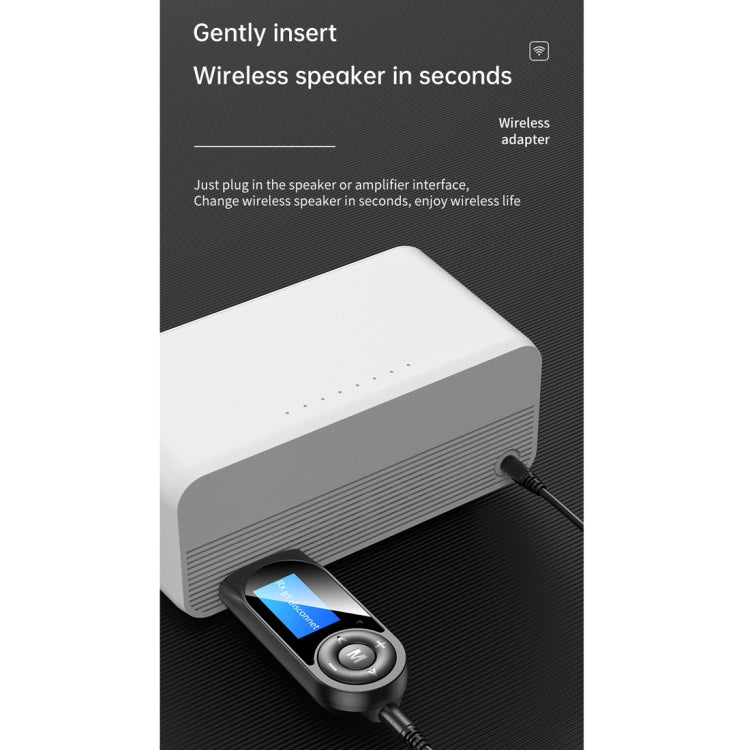 T-13 Bluetooth 5.0 LCD Digital Display Bluetooth Adapter Receiver Transmitter(Black) - free shipping - PMC Jewellery - Order now!
