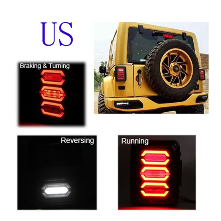 1 Pair 15W DC 12V IP67 4 in 1 Car LED Tail Lights / Driving Lights / Brake Lights/Turn Reverse, US Version - Brake Lights by PMC TechLife | Online Shopping South Africa | PMC TechLife | Buy Now Pay Later Mobicred