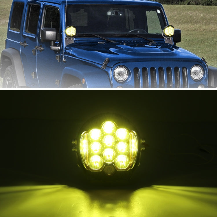 OL-1950Y 5 inch DC12V-30V 5000LM 6500K 50W Car LED Light on Three Sides Headlight for Jeep Wrangler (Gold Light) - Work Lights by PMC TechLife | Online Shopping South Africa | PMC TechLife | Buy Now Pay Later Mobicred