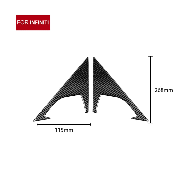 2 PCS Car Carbon Fiber Front Triangle Decorative Sticker for Infiniti FX 2009-2013/QX70 2014-, Left and Right Drive Universal - Decorative Strip by PMC TechLife | Online Shopping South Africa | PMC TechLife | Buy Now Pay Later Mobicred