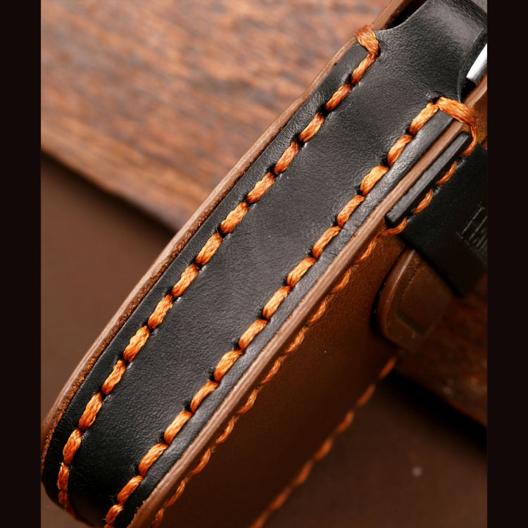 Hallmo Car Cowhide Leather Key Protective Cover Key Case for Audi A6L / A8L / A4 / A7 / A5 B Style(Brown) - Car Key Cases by Hallmo | Online Shopping South Africa | PMC TechLife | Buy Now Pay Later Mobicred