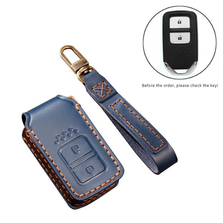Hallmo Car Cowhide Leather Key Protective Cover Key Case for Honda Civic / Accord 2-button(Black) - free shipping - PMC TechLife - Order now!