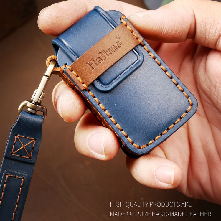 Hallmo Car Cowhide Leather Key Protective Cover Key Case for Honda 3-button Tail Box(Brown) - Car Key Cases by Hallmo | Online Shopping South Africa | PMC TechLife | Buy Now Pay Later Mobicred