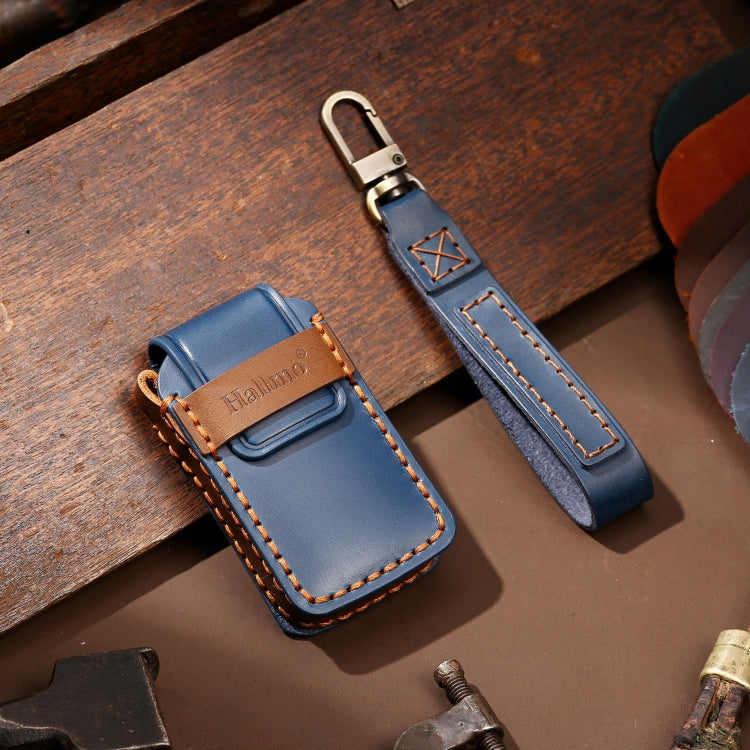 Hallmo Car Cowhide Leather Key Protective Cover Key Case for Honda Civic / Accord 4-button(Blue) - free shipping - PMC TechLife - Order now!