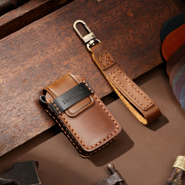 Hallmo Car Cowhide Leather Key Protective Cover Key Case for Honda Civic / Accord 4-button(Brown) - free shipping - PMC TechLife - Order now!