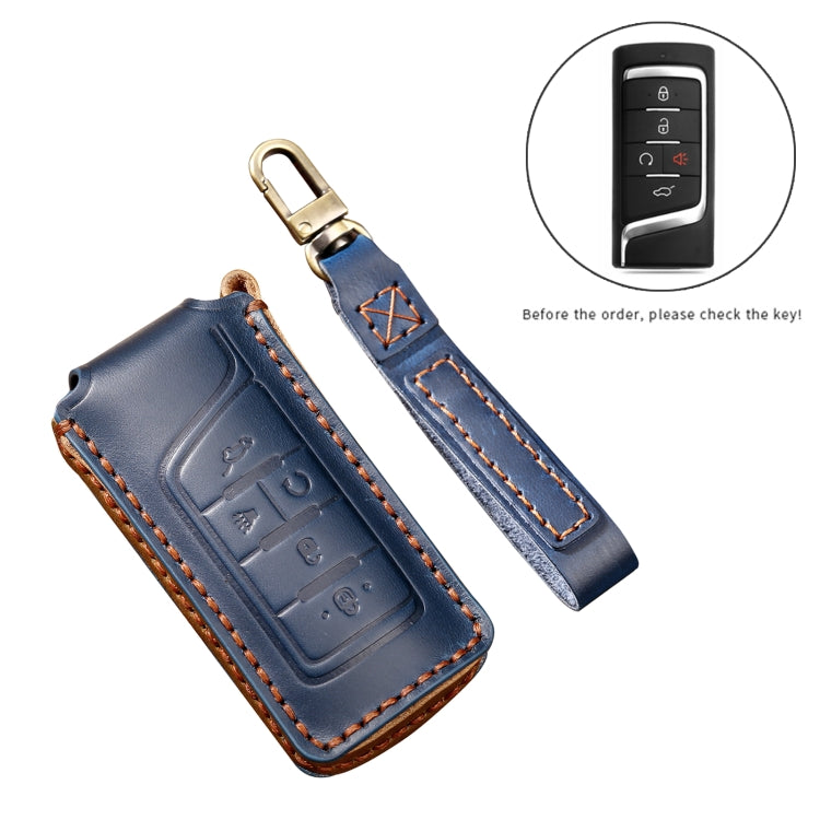 Hallmo Car Cowhide Leather Key Protective Cover Key Case for Trumpchi GS4 2021 B Style(Brown) - free shipping - PMC TechLife - Order now!