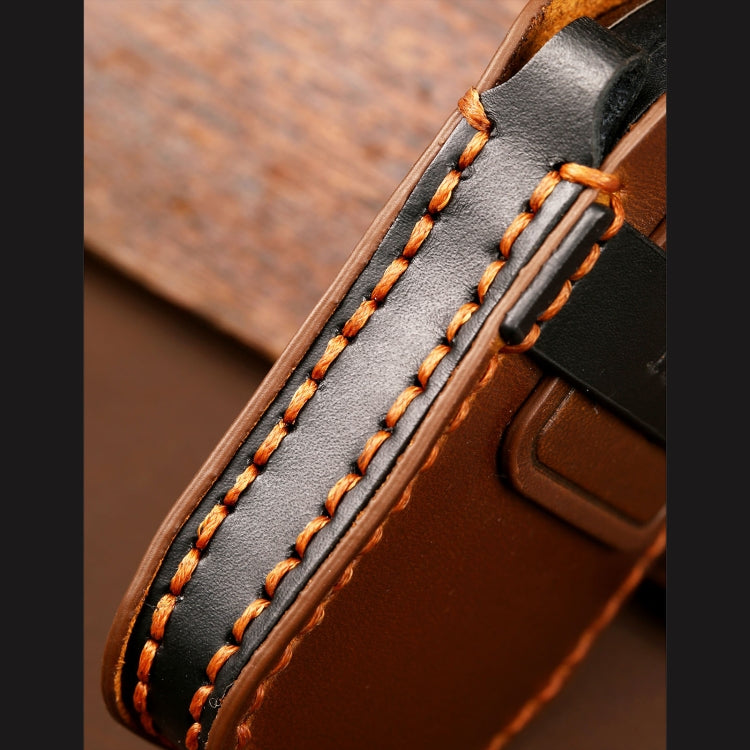 Hallmo Car Cowhide Leather Key Protective Cover Key Case for Toyota Corolla 2017 2-button(Blue) - Car Key Cases by Hallmo | Online Shopping South Africa | PMC TechLife | Buy Now Pay Later Mobicred